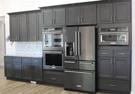 does black stainless steel match grey cabinets|black stainless steel color cabinets.